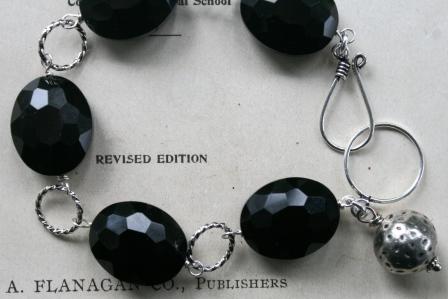 The Kirsten Bracelet in Black-bracelet, sterling silver, black faceted glass, feminine, christmas, holiday, wholesale, tippy stockton 