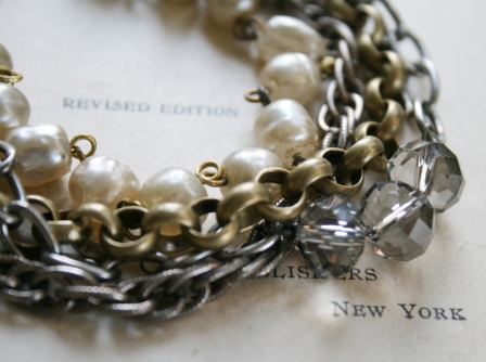 The Calista Bracelet-bracelet, layers, vintage brass, vintage pearls, faceted glass, chunky, stunning, feminine, wholesale, tippy stockton 
