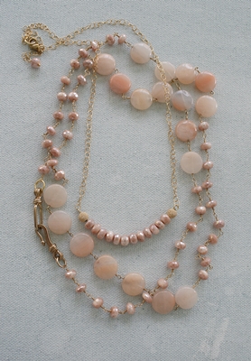 Australian Moonstone, Jasper and Gold Necklace - The Alissa Necklace