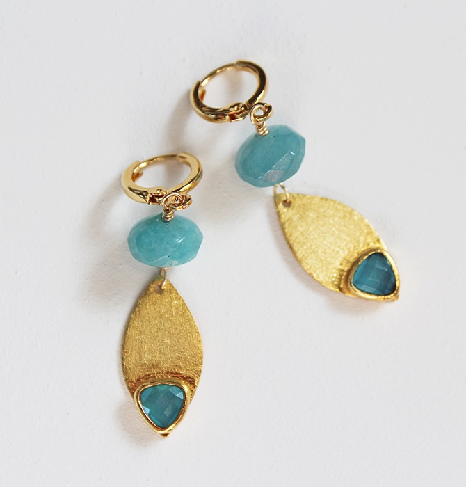 Sky Blue Chalcedony and Aquamarine Earrings - The Bainbridge Earrings