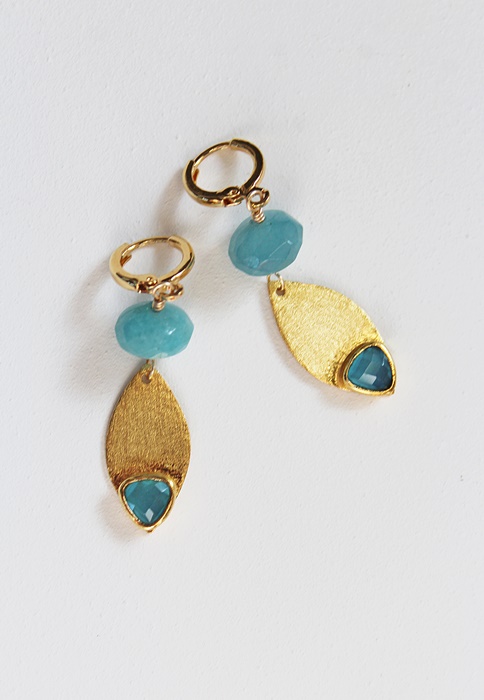 Sky Blue Chalcedony and Aquamarine Earrings - The Bainbridge Earrings