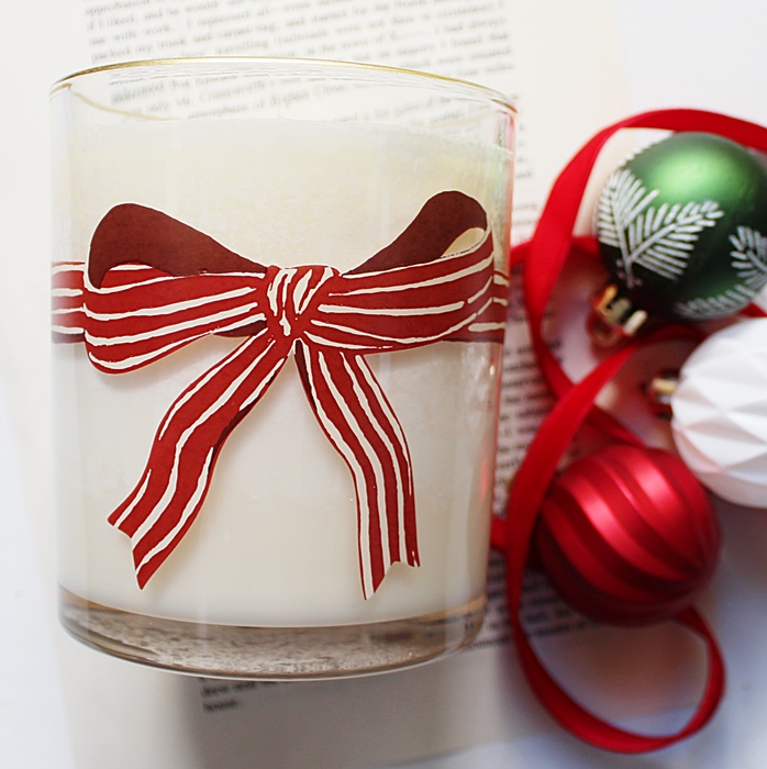 RED BOW Hand Poured Soy Holiday Candle