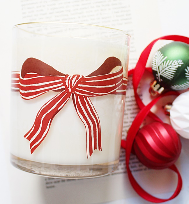 RED BOW Hand Poured Soy Holiday Candle