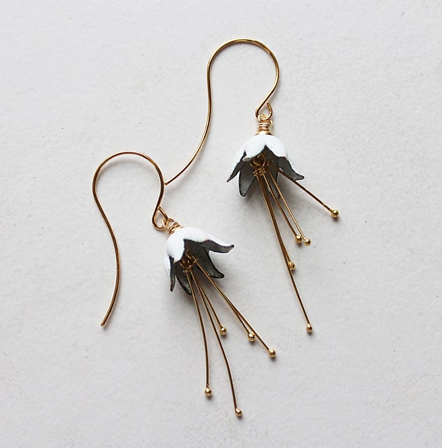 Enamel Flower Earrings - The Fuchsia Earrings