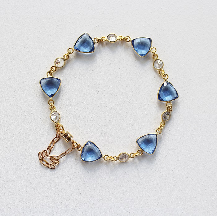 Tanzanite and CZ Bracelet - The Mykonos Bracelet