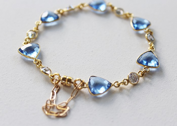 Tanzanite and CZ Bracelet - The Mykonos Bracelet