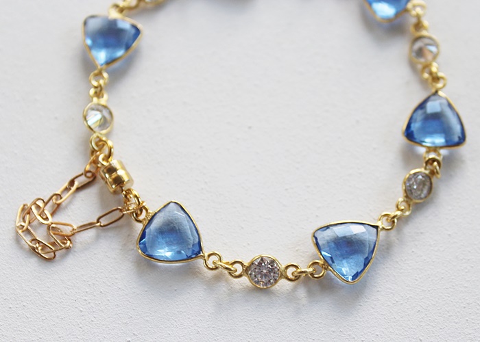 Tanzanite and CZ Bracelet - The Mykonos Bracelet