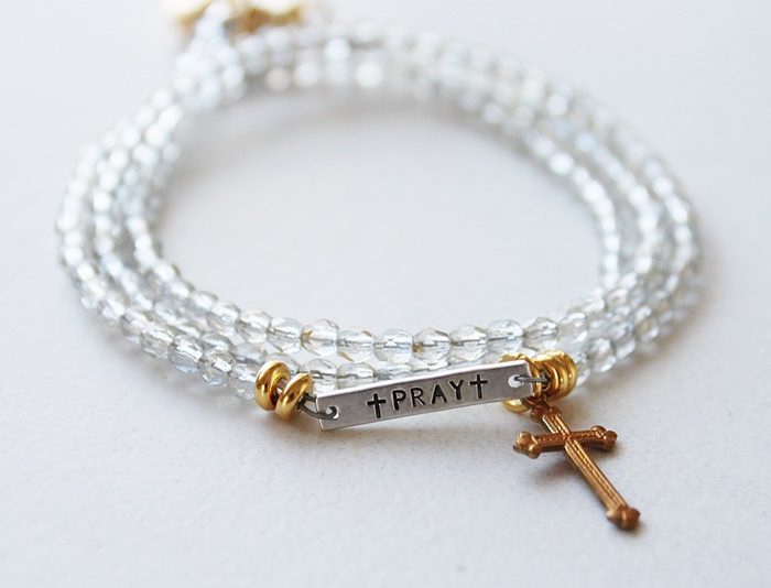 Triple Wrap "Pray" Bracelet