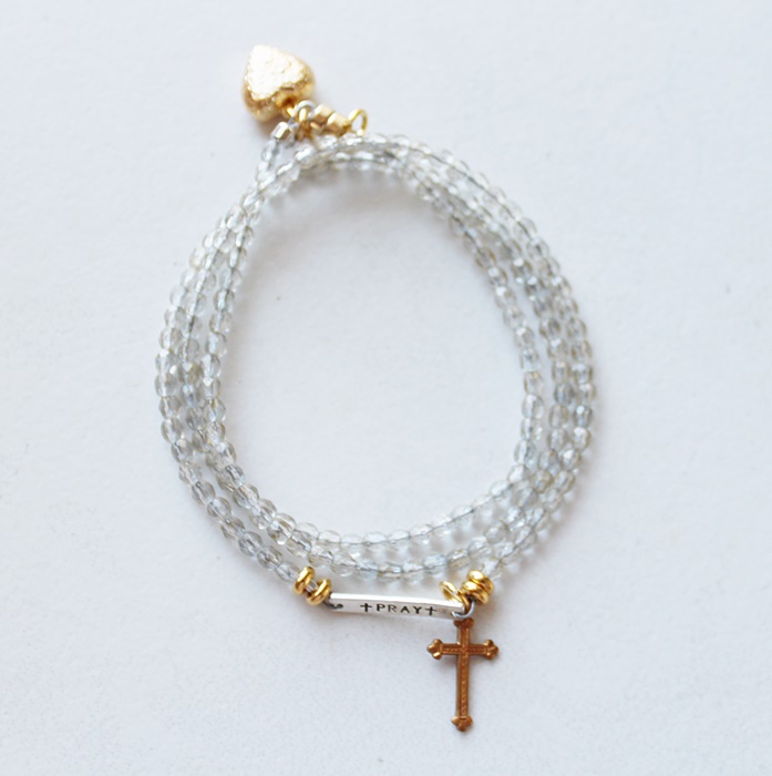 Triple Wrap "Pray" Bracelet