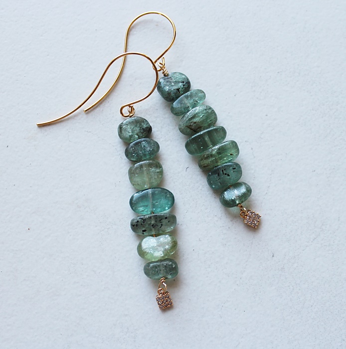 Moss Aquamarine and CZ Earrings - The Keira Earrings