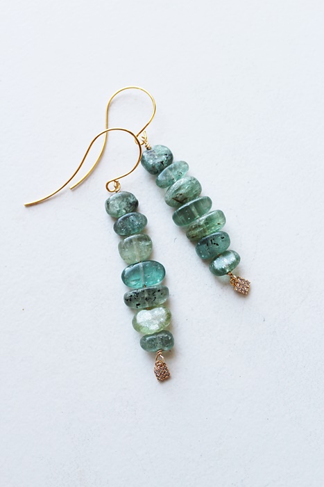 Moss Aquamarine and CZ Earrings - The Keira Earrings