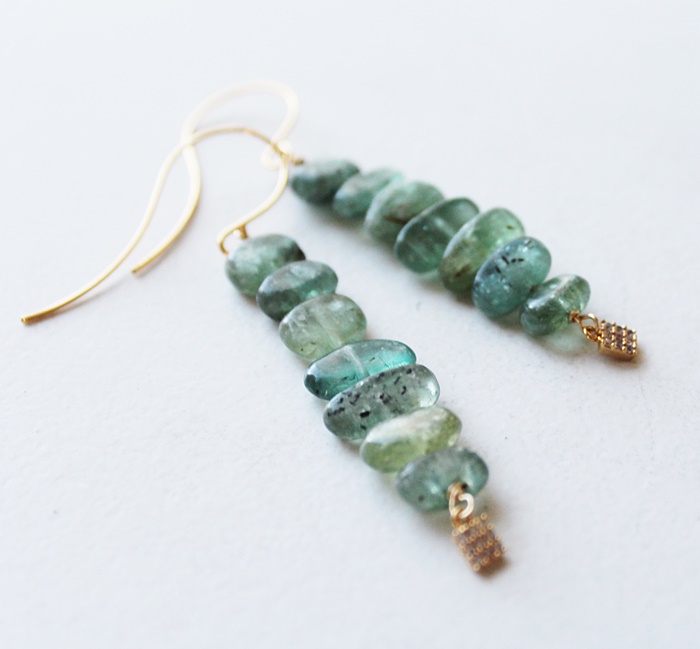 Moss Aquamarine and CZ Earrings - The Keira Earrings