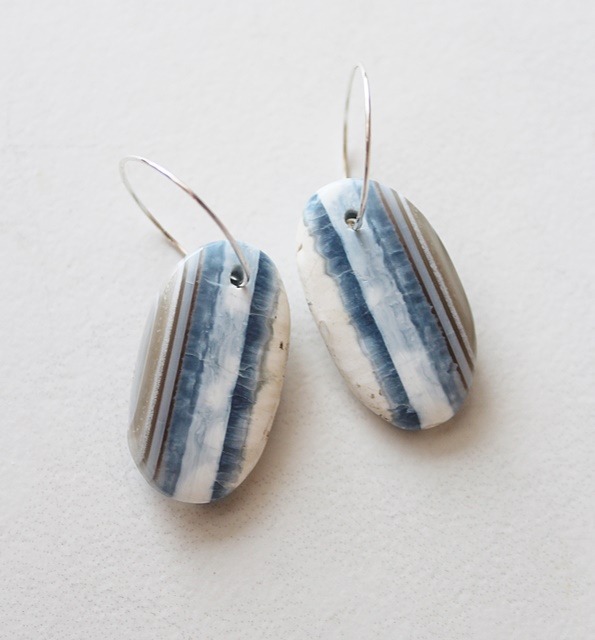 Blue Opal Stone Earrings - The Erika Earrings