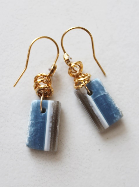Blue Opal and Gold Earrings - The Anna Earrings