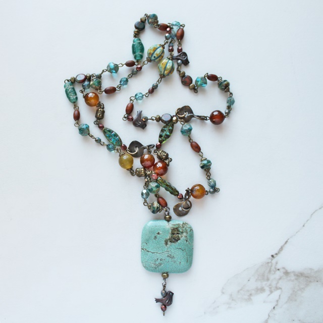 Mixed Gem Long Necklace - The Santa Fe Necklace