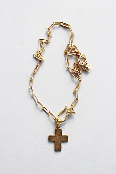 Brushed, Simple Cross on Paperclip Chain - The Revival Necklace