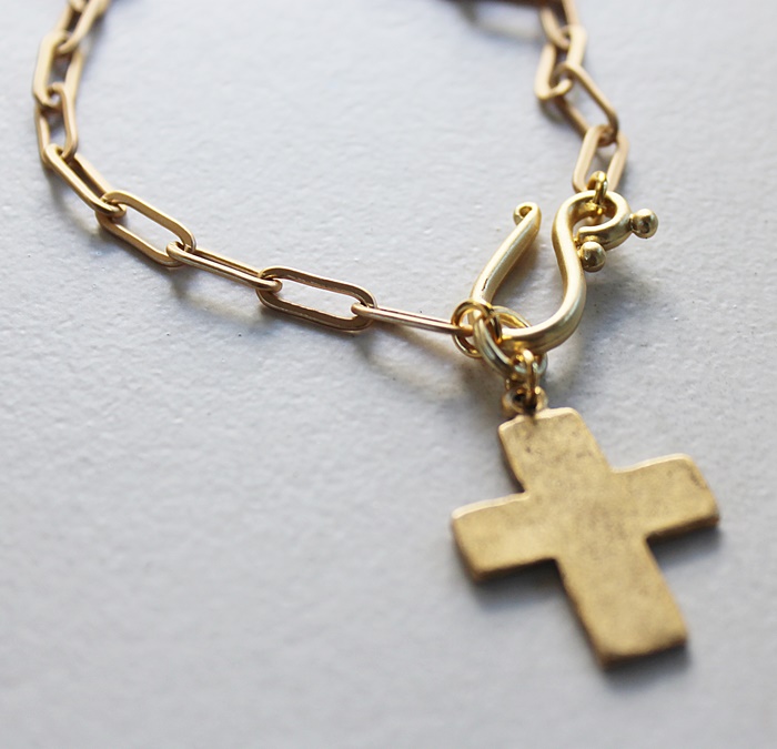Brushed, Simple Cross on Paperclip Chain - The Revival Necklace