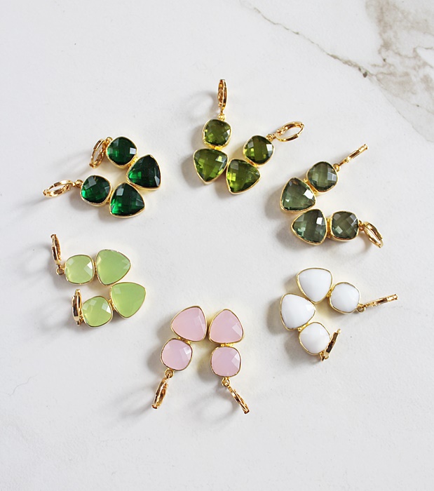 Trillion Drop Earrings (Choose your Stone) - The Catalina Drop Earrings