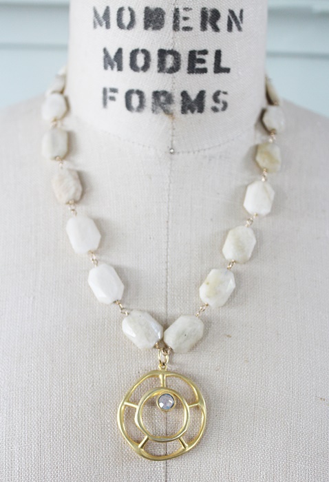 Sunset Moonstone Pendant Necklace - The Mallory Necklace