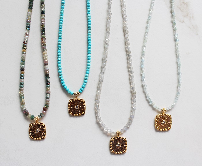 CZ & Gemstone Necklace - The Tory Necklace