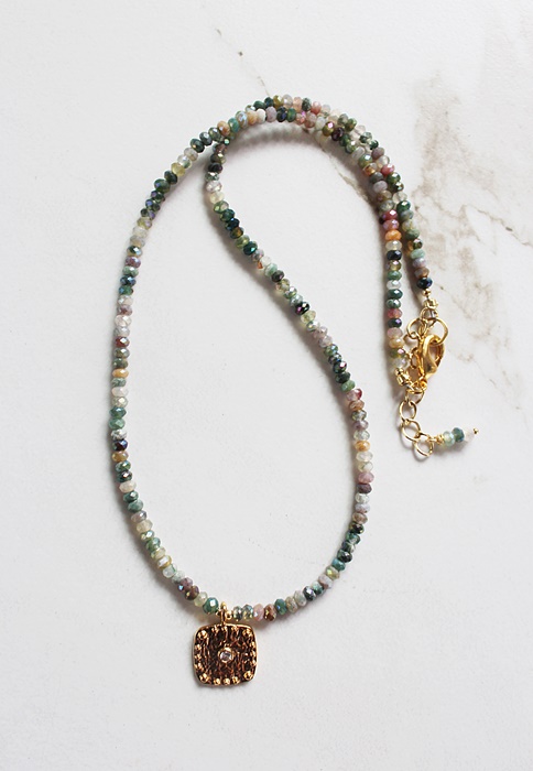 CZ & Gemstone Necklace - The Tory Necklace