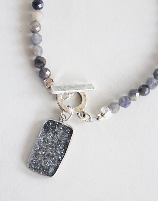 Iolite and Druzy Necklace - The Pacific Necklace