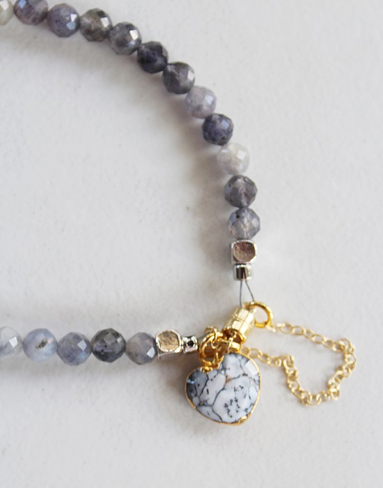 Iolite and Dendritic Opal Bracelet - The Pacific Bracelet