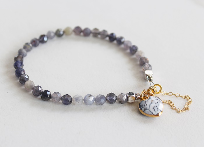 Iolite and Dendritic Opal Bracelet - The Pacific Bracelet