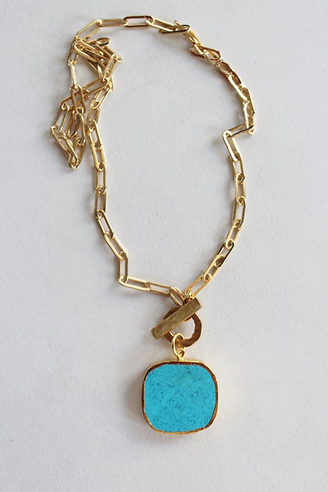 Turquoise Paperclip Necklace - The Santa Fe Necklace