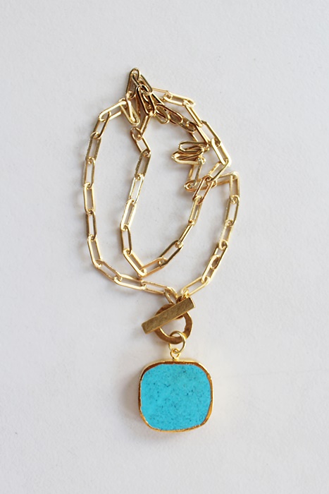 Turquoise Paperclip Necklace - The Santa Fe Necklace