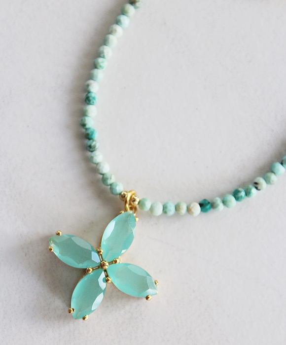 Amazonite and Chalcedony Necklace - The Caicos Necklace