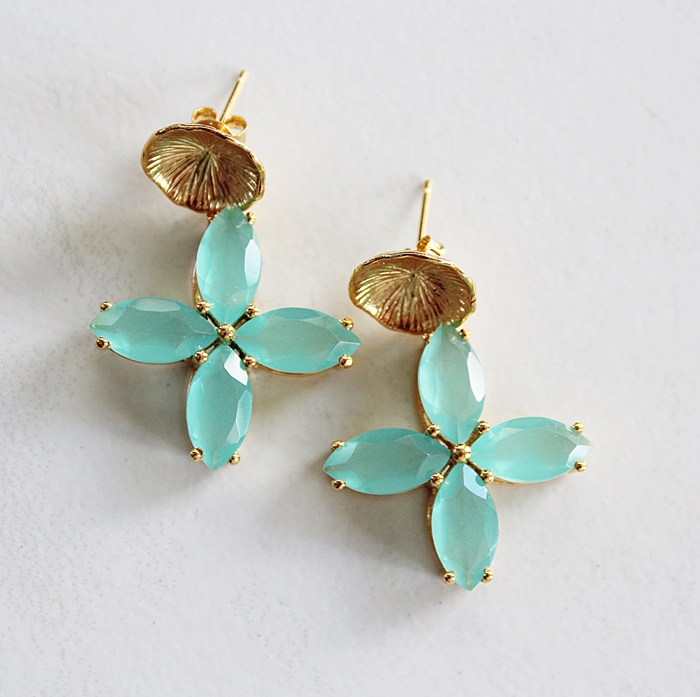 Aqua Chalcedony Earrings - The Caicos Earrings