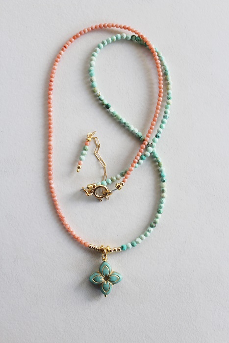 Coral and Amazonite Wrap Bracelet - The Apres Sea Bracelet