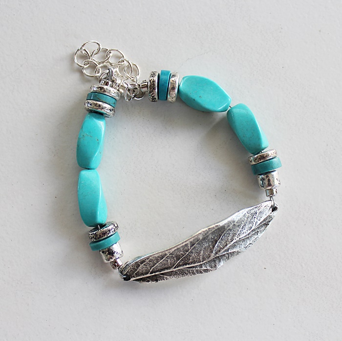 Turquoise and Silver Bracelet - The Willow Bracelet
