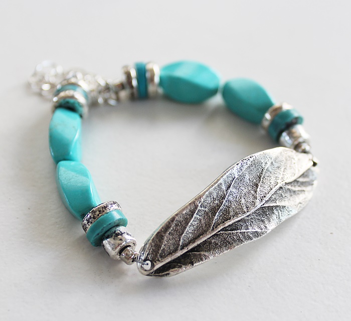 Turquoise and Silver Bracelet - The Willow Bracelet