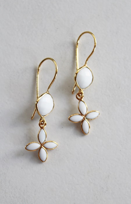 White Agate Drop Earrings - The Jessi Earrings