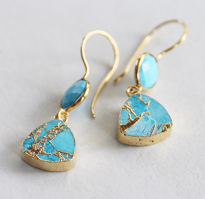 Mojave Turquoise Trillion Earrings - The Mojave Earrings