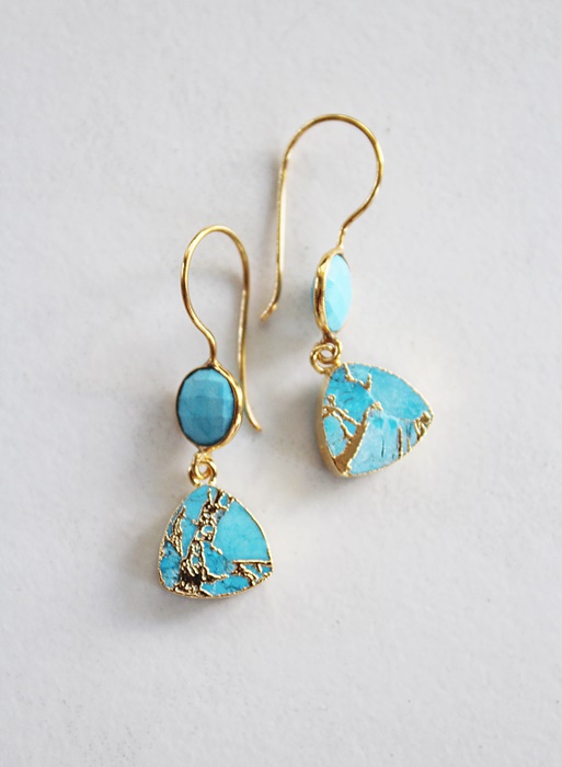 Mojave Turquoise Trillion Earrings - The Mojave Earrings