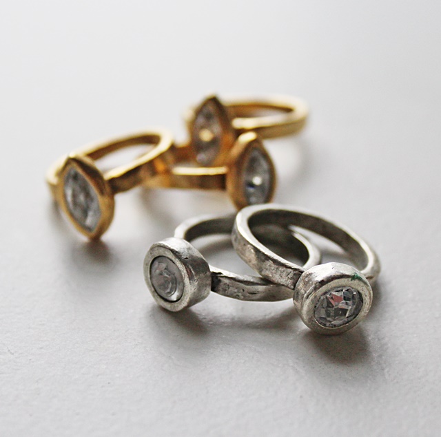 Silver and Gold Bling Rings