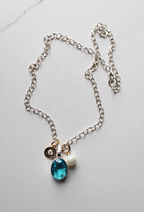 Citrine or Blue Topaz Drop Necklace - The November Necklace