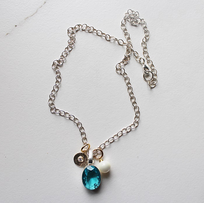 Citrine or Blue Topaz Drop Necklace - The November Necklace