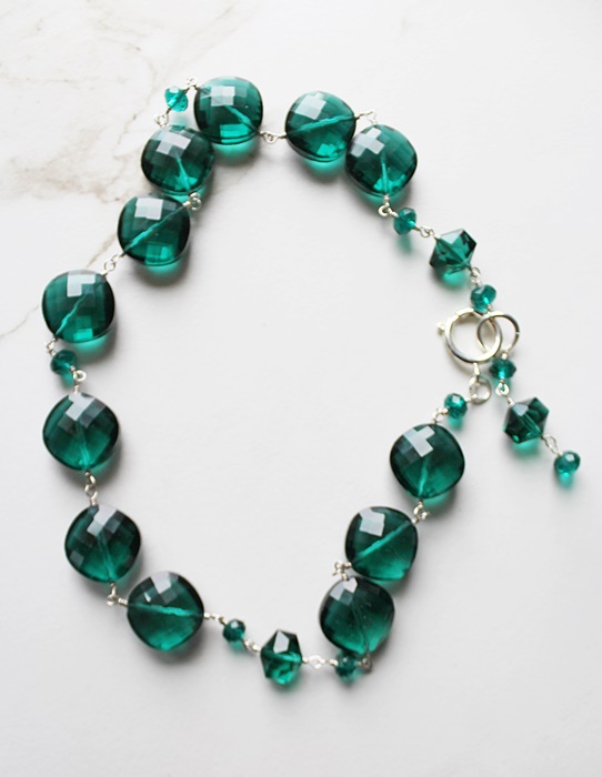 Vintage Glass Statement Necklace - The Winter Forest Necklace