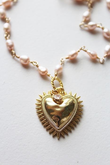 Gold or Silver Sacred Heart and FWP Necklace - The Notre Dame Necklace