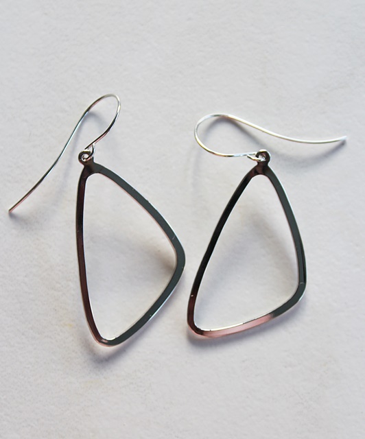Silver Rounded Rectangle Earrings - The Susie Earrings