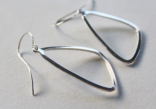 Silver Rounded Rectangle Earrings - The Susie Earrings