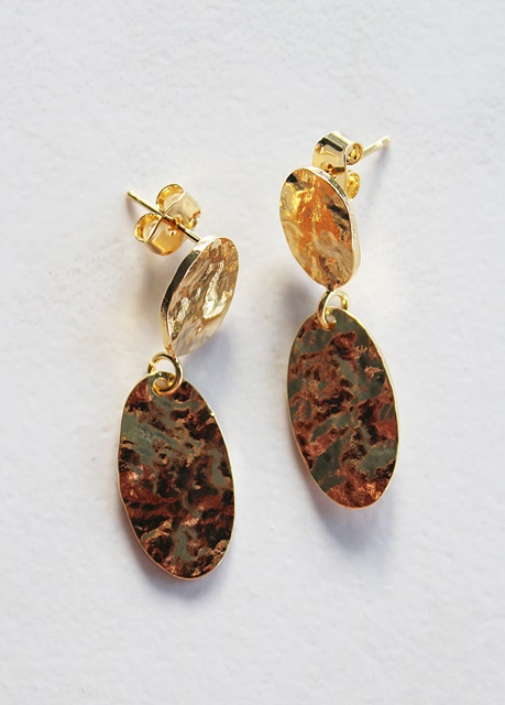 Gold Post Hammered Earrings - The Eileen Earrings