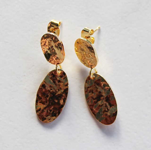 Gold Post Hammered Earrings - The Eileen Earrings