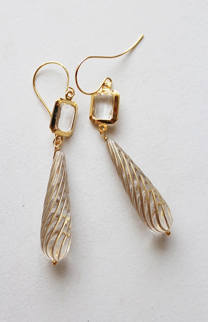 Vintage Clear Glass and Lucite Earrings - The Harper Earrings