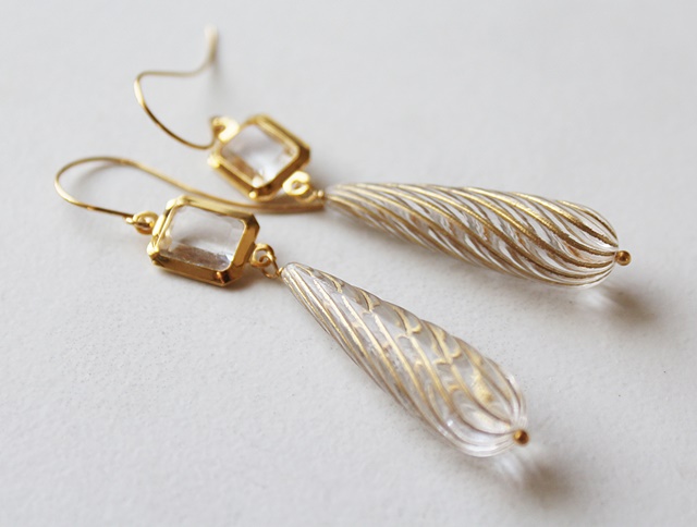 Vintage Clear Glass and Lucite Earrings - The Harper Earrings
