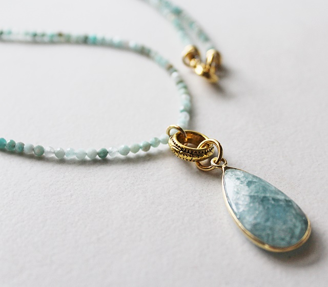 Aquamarine and Amazonite Necklace - The Grace Necklace